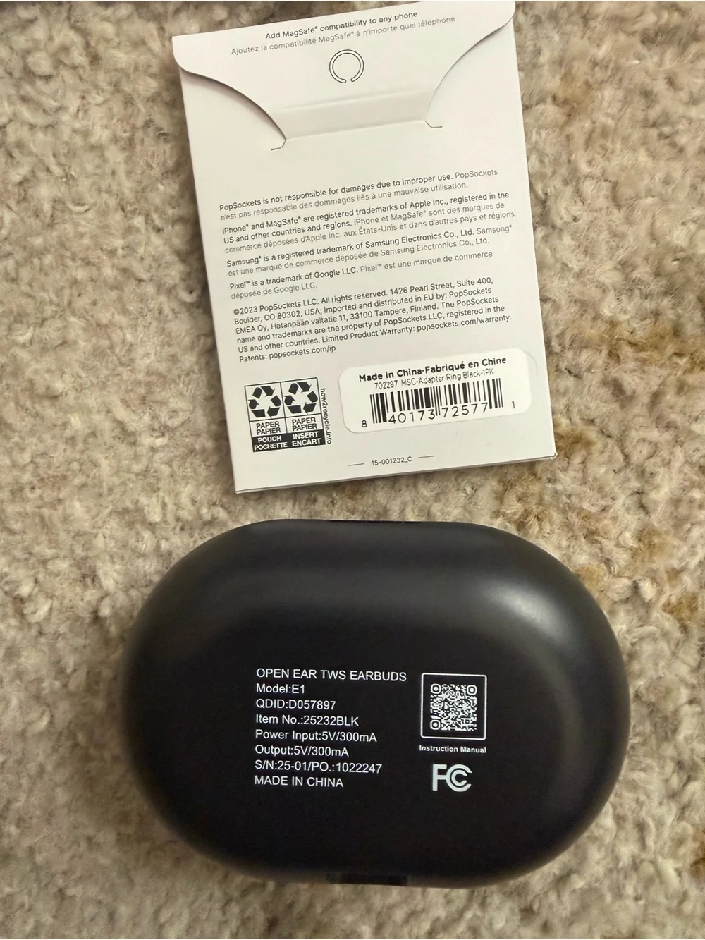 NEW Open Ear Wireless Earbuds + Multi Charging Cable + PopSocket Adapter Bundle